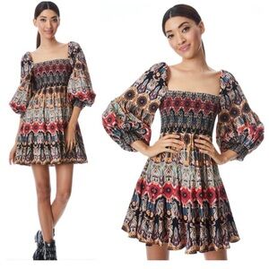 Alice + Olivia Colorful Patterned Mini Dress